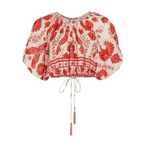 FARM Rio jungle flow crop top XL red NWT!